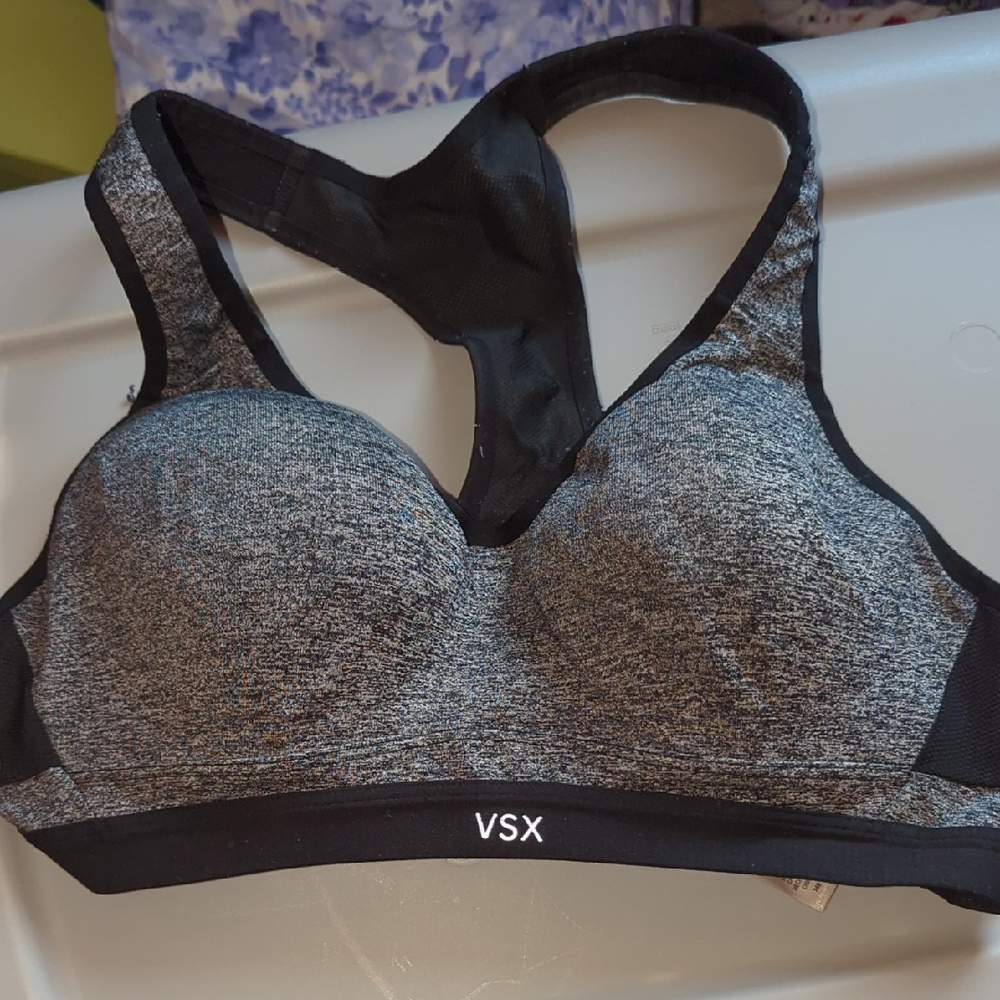 VSX Heathered Black Sports Bra